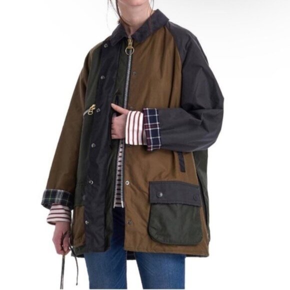 Barbour by Alexa Chung Colorblock Patch Waxed Jacket US 4 - Picture 1 of 16